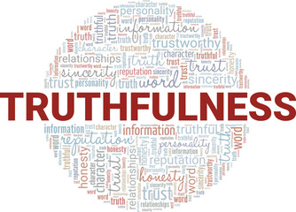 Fototapeta premium Truthfulness word cloud conceptual design isolated on white background.