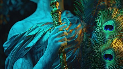 Hera marble hand holding a gilded scepter
