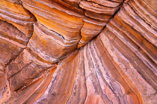 Colorful sedimentary rock layers in striking detail