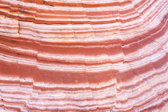 Close-up of multilayered red rock formations