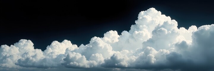 Dense, billowing white clouds isolated on black, sharp contrast , clean, royalty free
