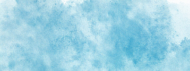 Fototapeta premium Vibrant blue and white watercolor background for artistic designs and creative print projects. Banner, header, grunge backdrop, canvas