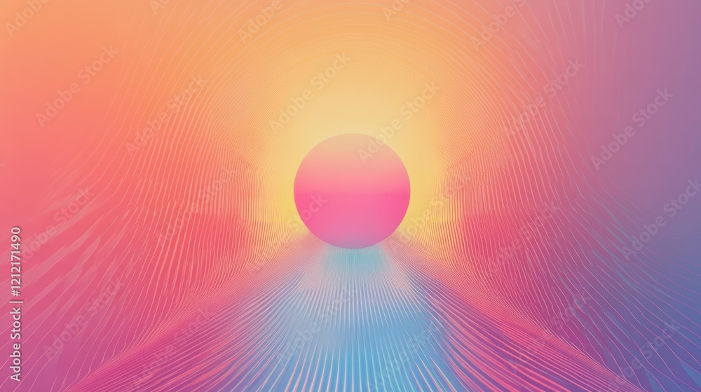 Aufkleber gradient-based abstract hexagon visuals combining smooth color transitions with futuristic patterns.
