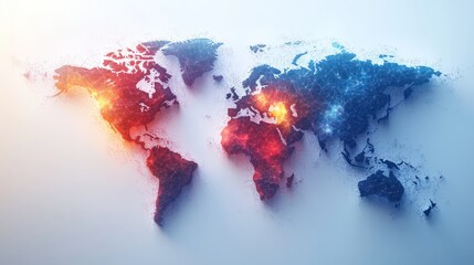 Global data map with warm and cool color gradient