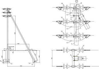 vector illustration design image detail power line support high voltage electricity