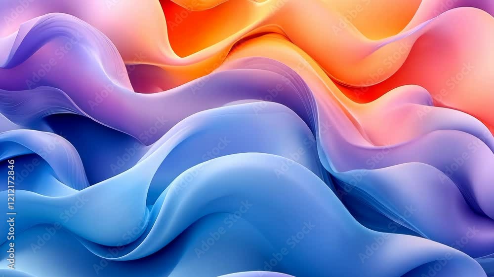 Poster colorful abstract waves create a mesmerizing display of movement and texture