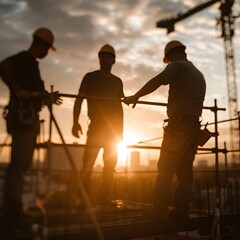 Fototapeta premium a person who works outdoors in construction buildings