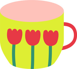 colorful painting ceramic tea cup 