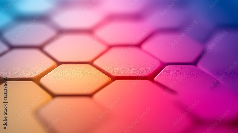 Poster abstract hexagonal pattern colorful gradient background