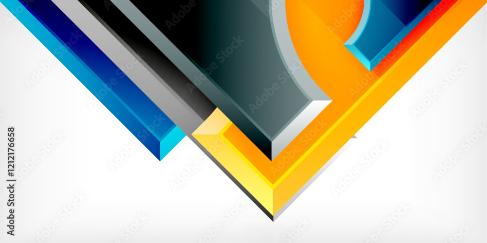 Poster Geometric design abstract background - circles and triangles