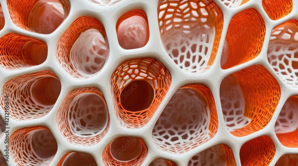 Poster honeycomb-inspired hexagonal patterns reimagined for biomedical and molecular applications.