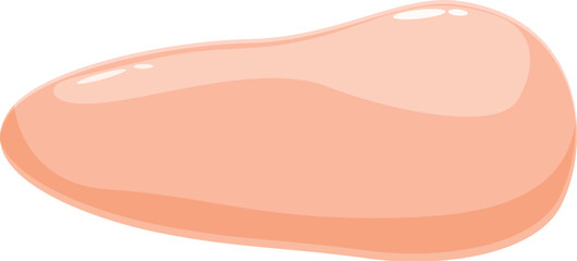 Cartoon chicken fillet isolated on white background, symbolizing healthy nutrition and high protein content