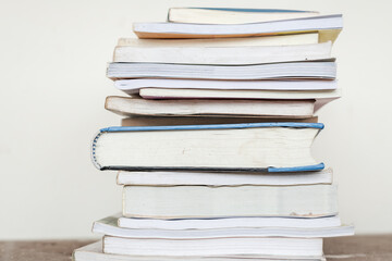 Old books on wooden table