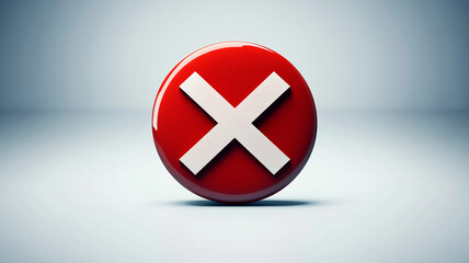 Fototapeta premium X mark icon inside a red circle