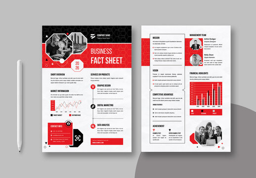 Business Fact Sheet Layout