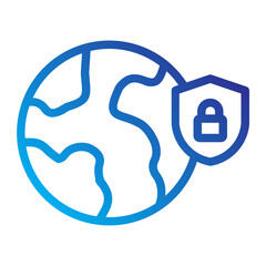World Web security Line Gradient Icon
