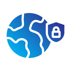 World Web security Flat Gradient Icon