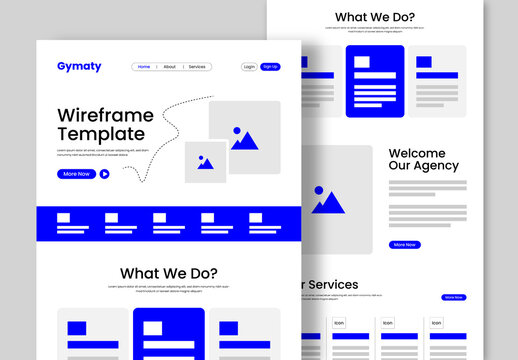 Wireframe Landing Page Design Template