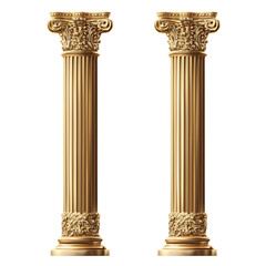 Obraz premium antique greek column isolated on transparent background