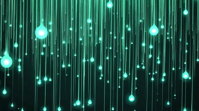 Emerald Rain - Green raindrop particles glowing overlay Effect