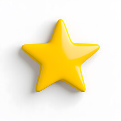 Obraz premium 3d gold glossy yellow star icon isolated on white background 