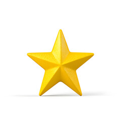 Obraz premium 3d gold glossy yellow star icon isolated on white background 