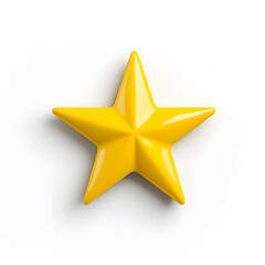 Obraz premium 3d gold glossy yellow star icon isolated on white background 