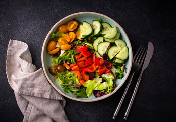 Fresh healthy organic vegetable salad