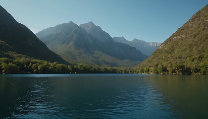 Fototapeta premium Earth Illustration: Mountains and Water in Polygonal Style. 10
