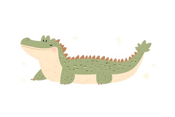 Obraz premium Cute Cartoon Lizard Illustration Perfect for Children's Books