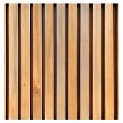 A minimalist wooden panel with vertical slats, isolated on white background.