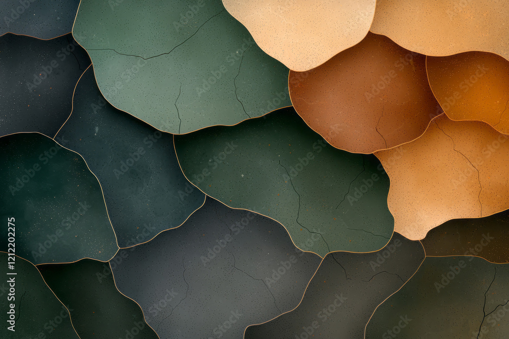 Poster a captivating abstract background featuring intertwined mycelium patterns in various shades of green