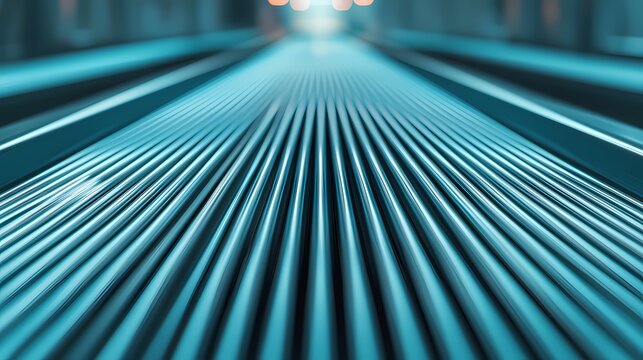 A close-up view of a textured surface with parallel lines, featuring a cool color palette that creates a modern, sleek atmosphere.