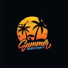 Summer Vacation logo design template, Summer