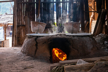 Making salt in the stove
