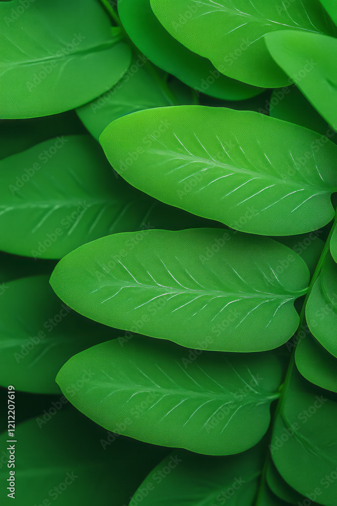 Poster an intricate macro shot of a fern leaf, revealing the fine fronds and detailed patterns that contrib