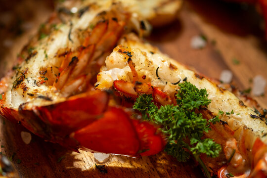 grilled robster with vegetables
