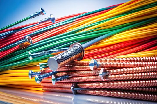 Long Exposure Photo of PVC Cable and Paralon Nails in Construction - Isolated on White