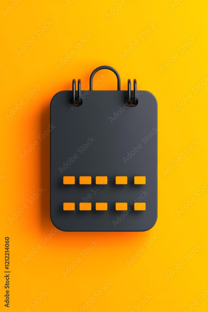 Poster a minimalist yellow calendar icon with simple dates, representing event planning and social gatherin