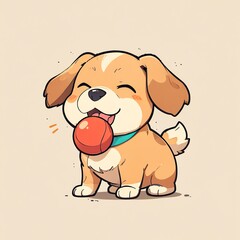 Adorable Puppy Playing with a Ball