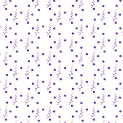 Seamless pattern with blue flowers and leaves 