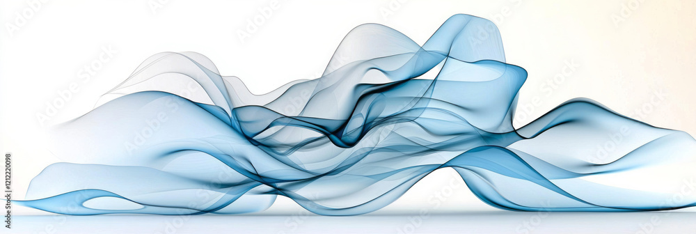 Poster A minimalist blue pix icon with a stylized wave pattern, creating a sense of movement and fluidity for tech-related applications,