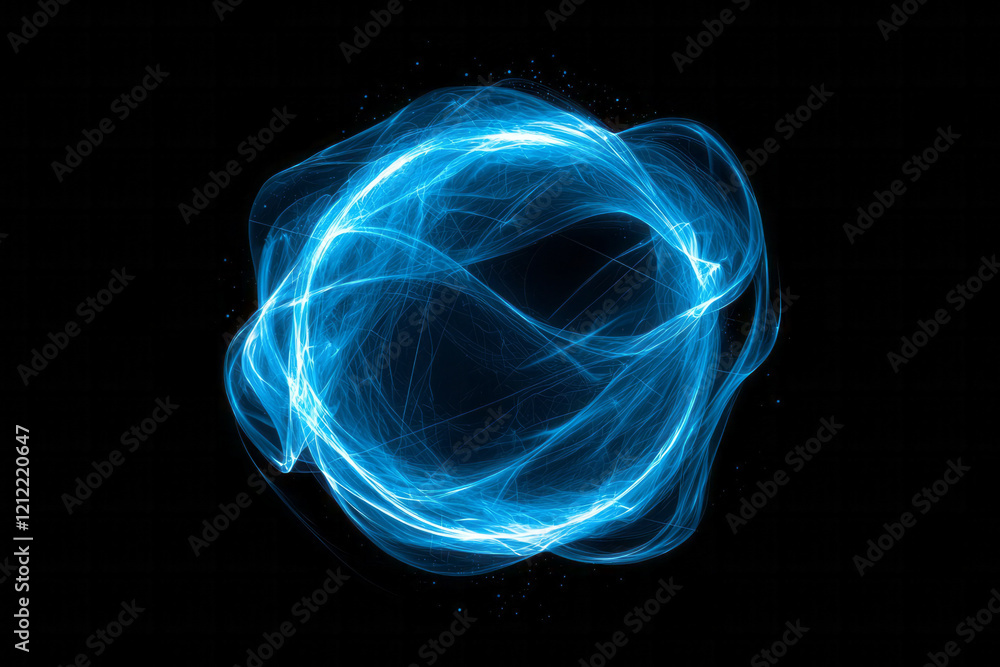 Poster a sophisticated abstract blue pix globe symbol, featuring interconnected lines and nodes representin