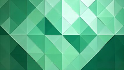 Obraz premium A green - toned geometric background composed of interlocking triangles. Ideal for website designs, digital art projects, and mobile app interfaces. 