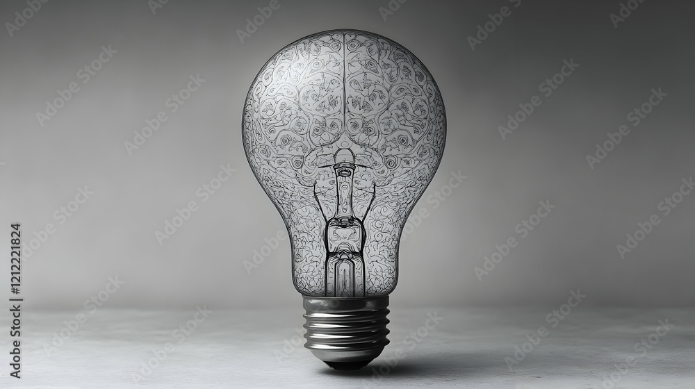 Poster abstract lightbulb with intricate network pattern symbolizing innovation and creative ideas