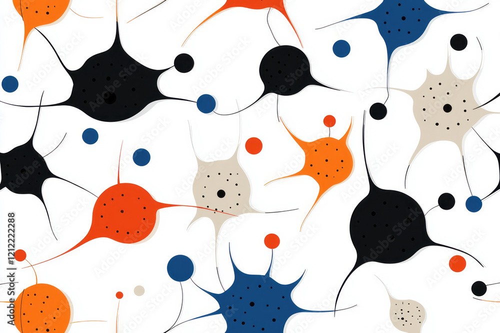 Poster A minimalist design showcasing simplified neuron structures with bright, interconnected lines that represent the formation of new neural pathways through repeated use,