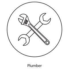 Plumber Icon, Expert Plumbing Solutions From Repairs to Installations, The Plumbing Professional Ensuring Smooth Water Flow, vector