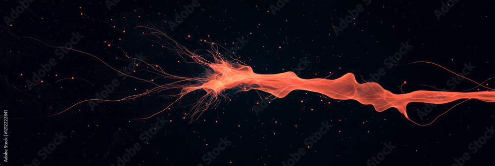 Leinwandbilder A futuristic infographic-style illustration showing the brain's neuroplasticity process, with glowing neural pathways and dynamic lines