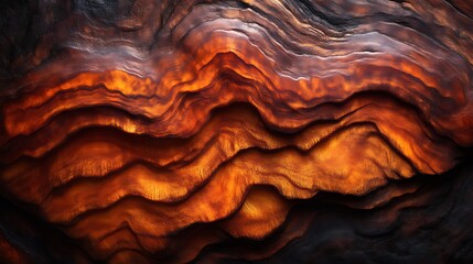 Abstract orange and brown textured layered landscape