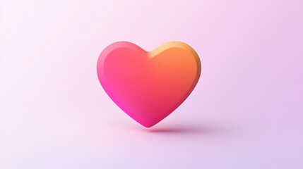 Heart Symbol of Love and Affection, Digital Art Creation, Soft Gradient Background, Minimalist Environment, Close-Up Viewpoint